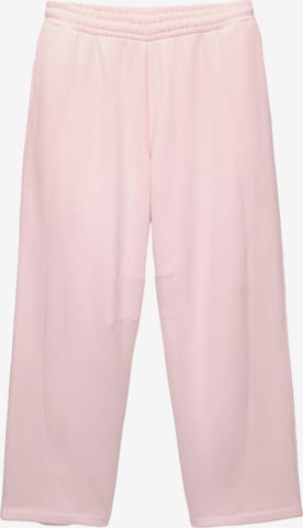 Pull&BearWide Leg/ Široke nogavice Hlače - roza boja: prednji dio
