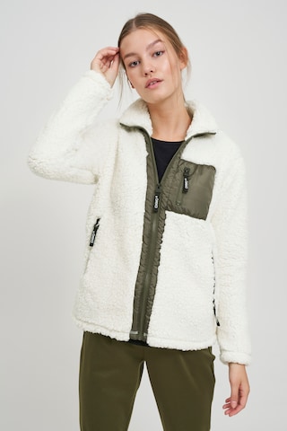 Oxmo Fleece jas in Wit: voorkant