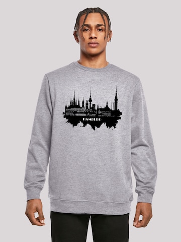 F4NT4STIC Sweatshirt 'Cities Collection - Hamburg skyline' in Grau: predná strana