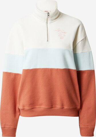 LEVI'S ® Sweatshirt 'Graphic Rue 1/4 Zip Crew' in Beige: front