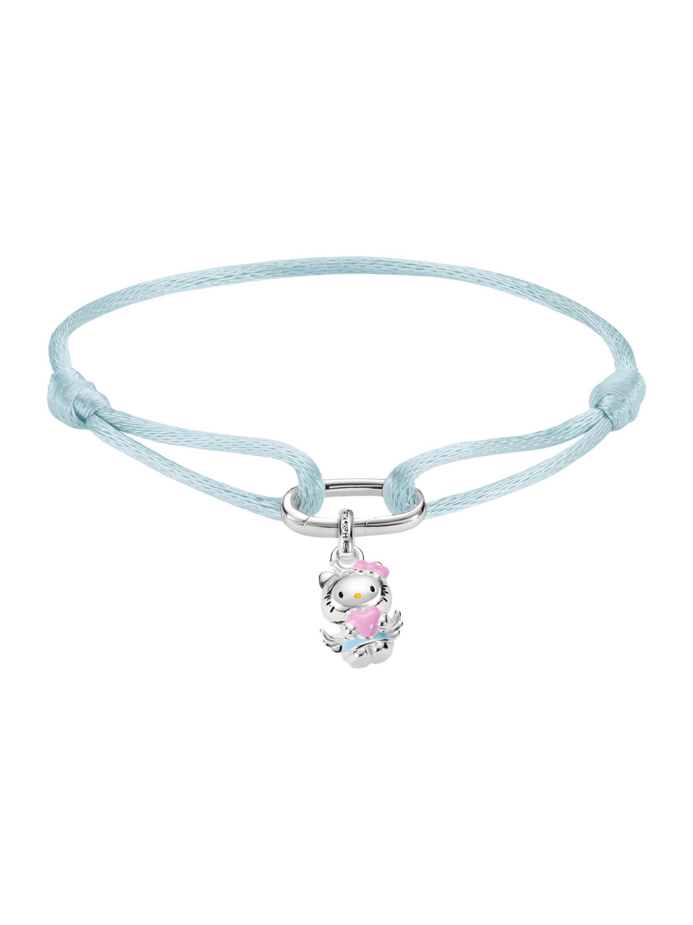 Thomas Sabo Hello Kitty Textilarmband mit Charm – Connect in Blau: Vorderseite
