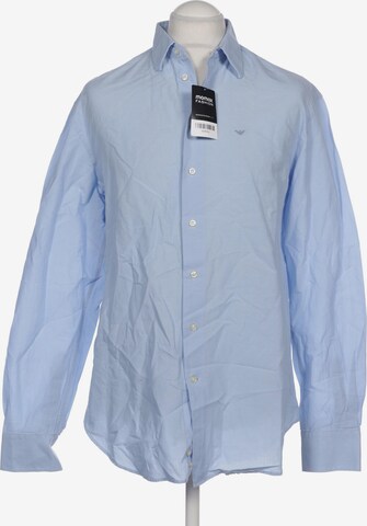 Emporio Armani Button Up Shirt in L in Blue: front