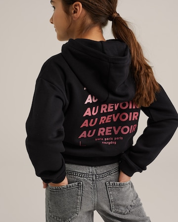 WE Fashion - Sudadera con cremallera en negro