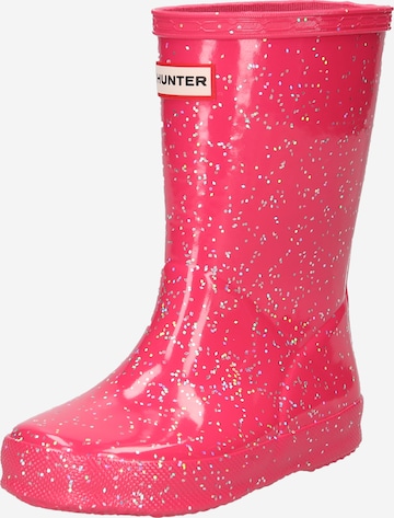 HUNTER Rubber Boots in Pink: front