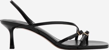 Sandales à lanières 'SAMBA' MANGO en noir : devant