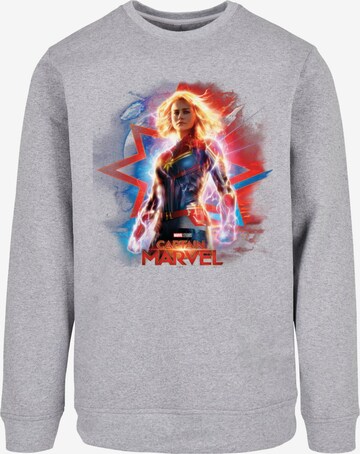 ABSOLUTE CULT Sweatshirt 'Captain Marvel - Poster' in Grau: predná strana