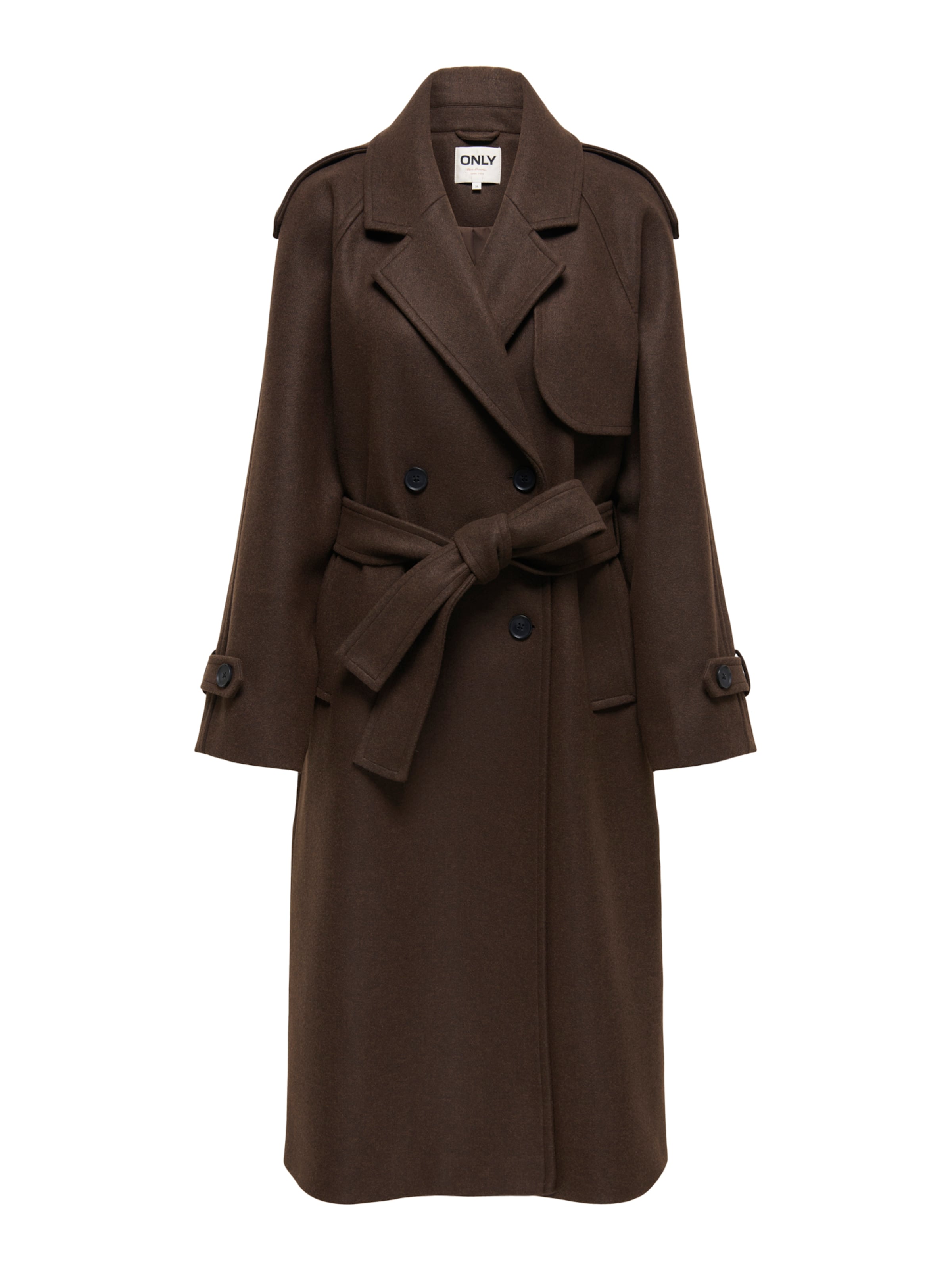 ONLY Kevad-sügismantel, värv pruun: eest vaates