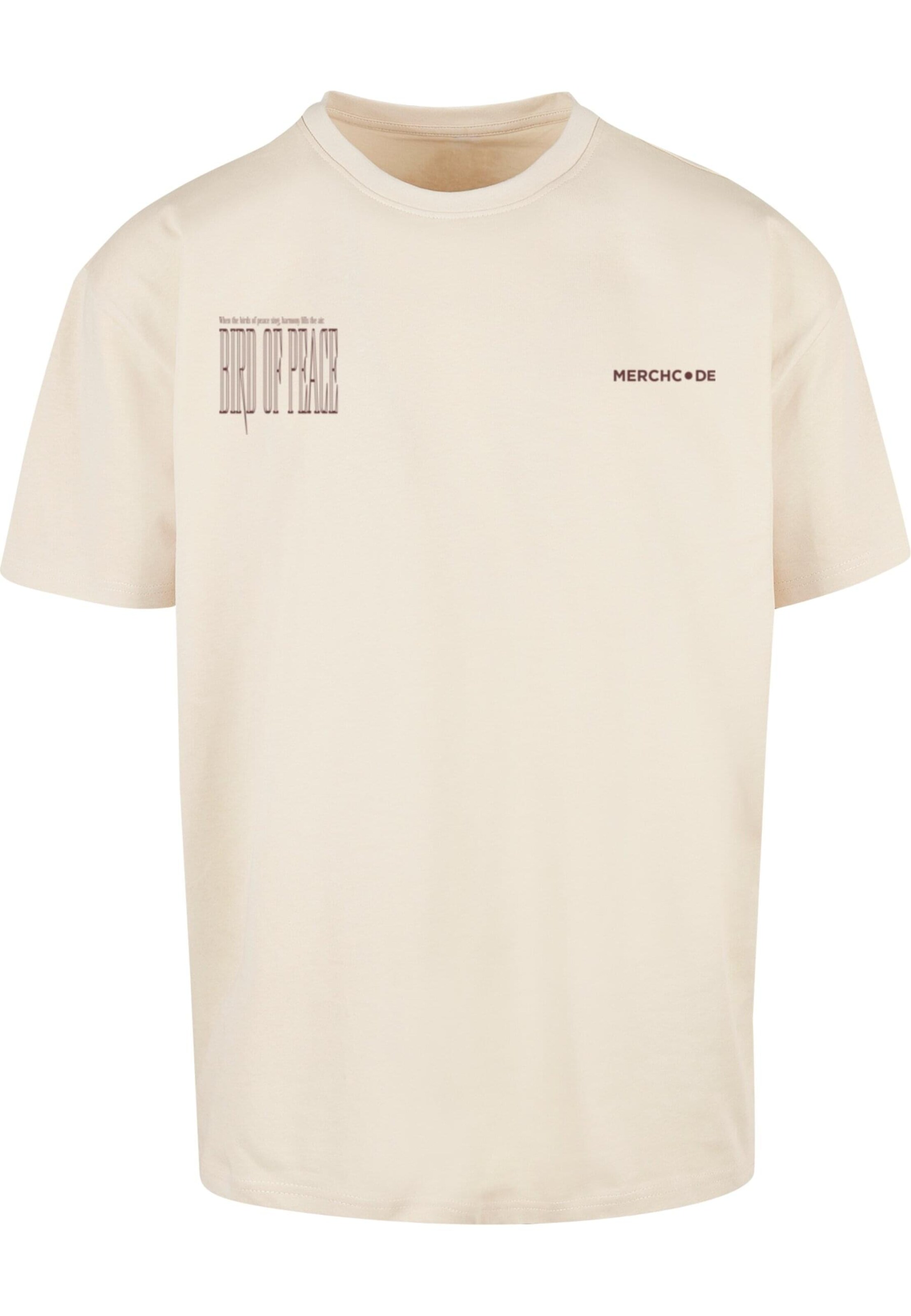 Merchcode Shirt 'Birds Of Peace 2' in Beige: voorkant