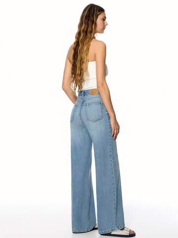 Wide Leg Jean Pull&Bear en bleu