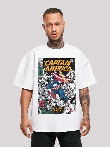 F4NT4STIC Shirt 'Marvel Captain America Album Issue Cover' in Wit: voorkant