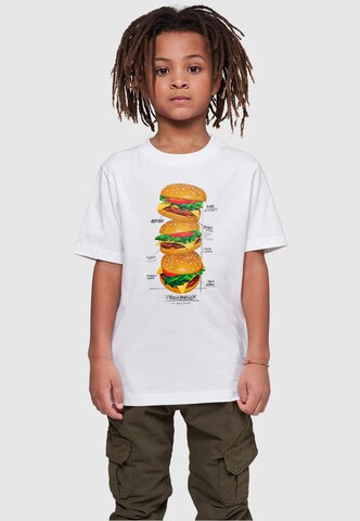 Mister Tee Shirt 'Triple Burger' in Wit: voorkant