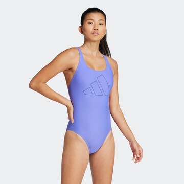 ADIDAS PERFORMANCE Bustier Sportbadeanzug 'Big Bars' in Blau