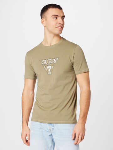 GUESS - Camiseta en verde: frente