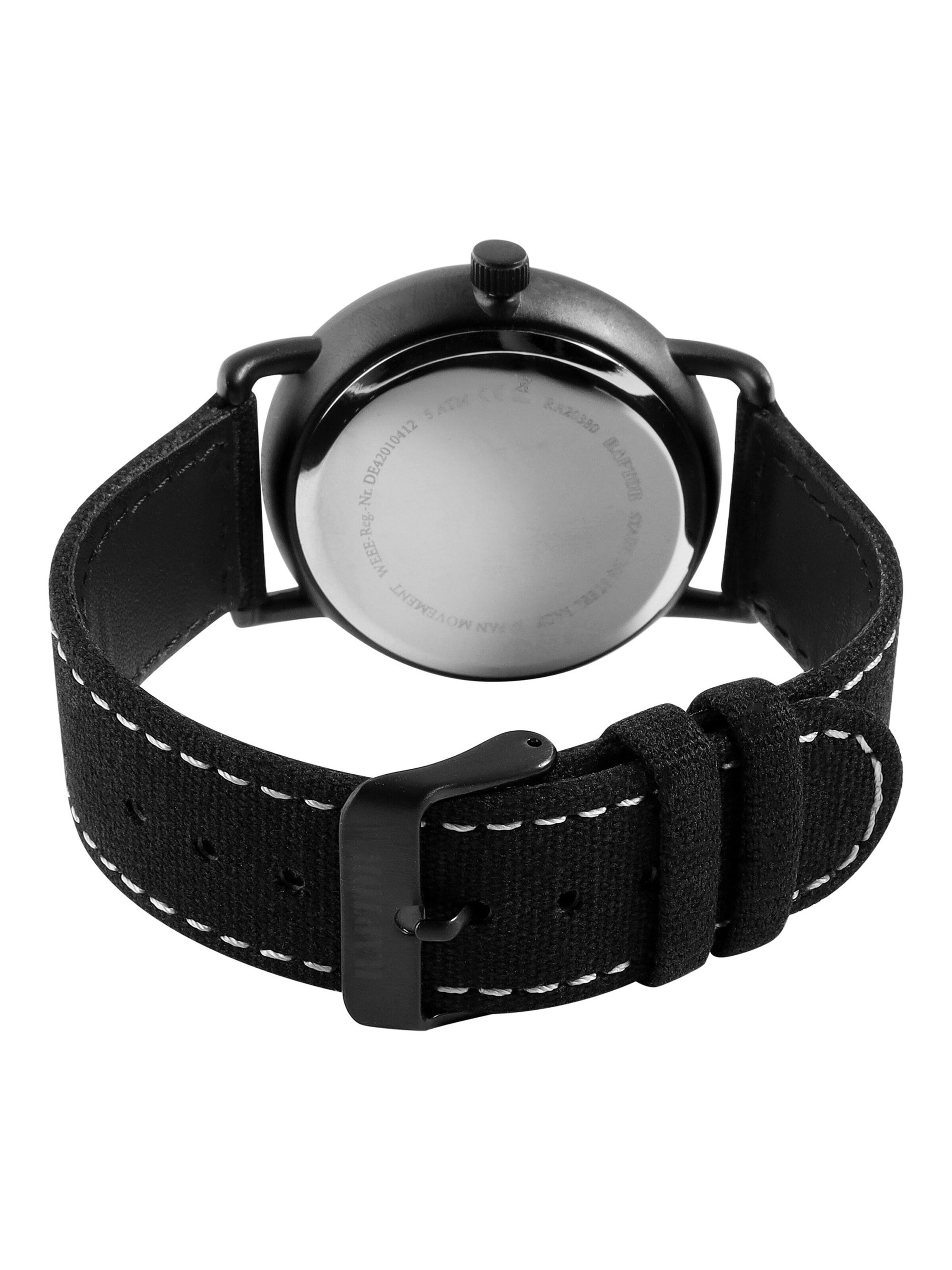 Raptor Analoguhr 'mit Textilarmband, Datumsanzeige, 5 ATM'‌‌‌‌‌ in Schwarz