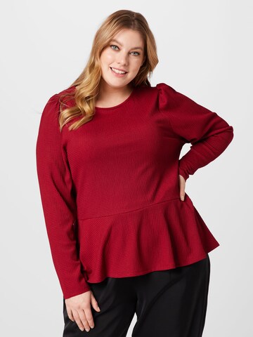 Dorothy Perkins Curve Shirt 'Berry' in Red: front