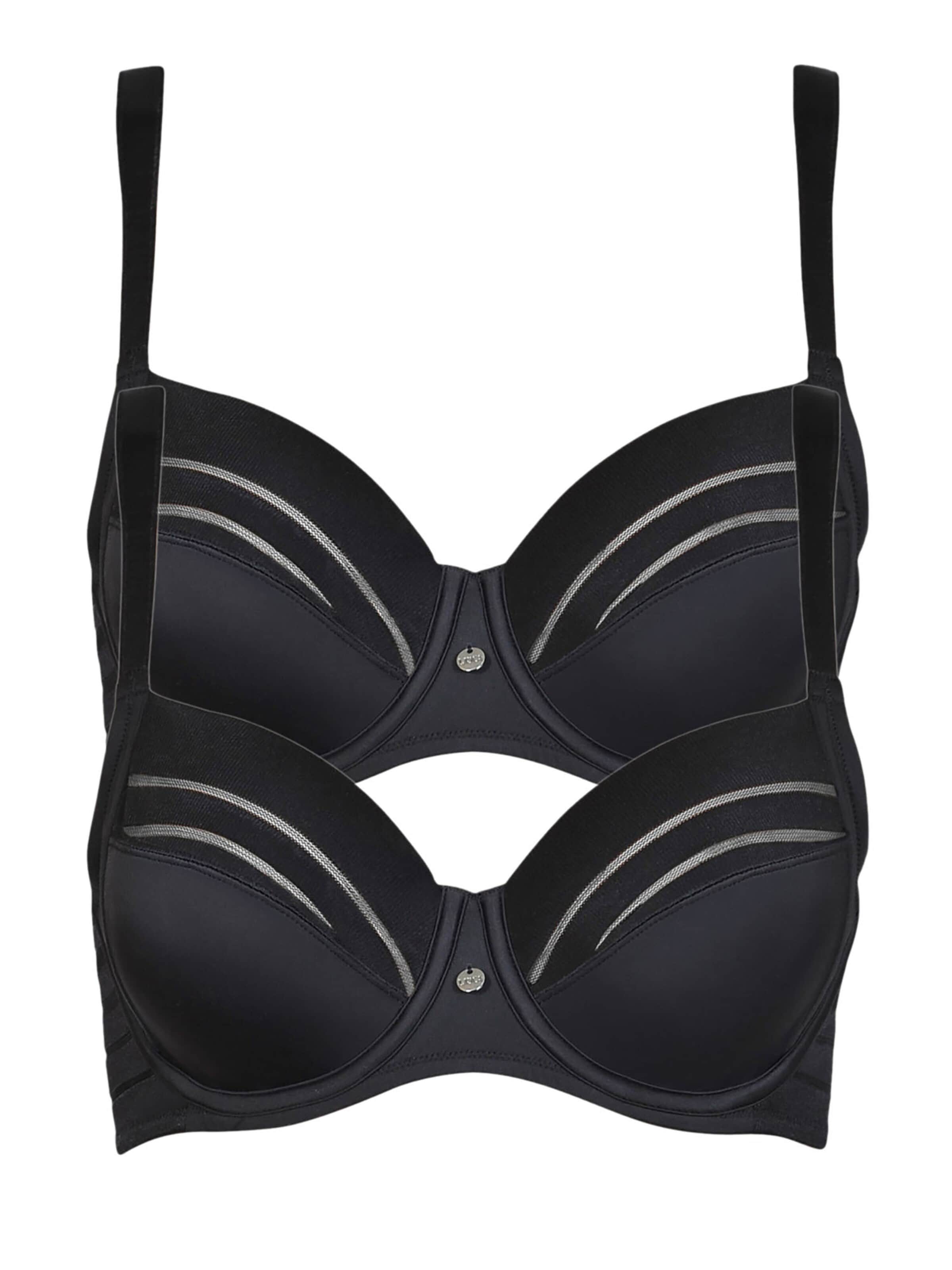Lisca T-shirt Bra 'Alegra' in Black: front