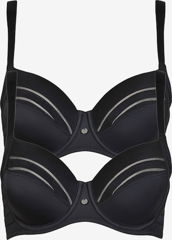 Lisca T-shirt Bra 'Alegra' in Black: front