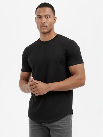 SIXLAB Shirt 'Round T-Shirt' in Black: front