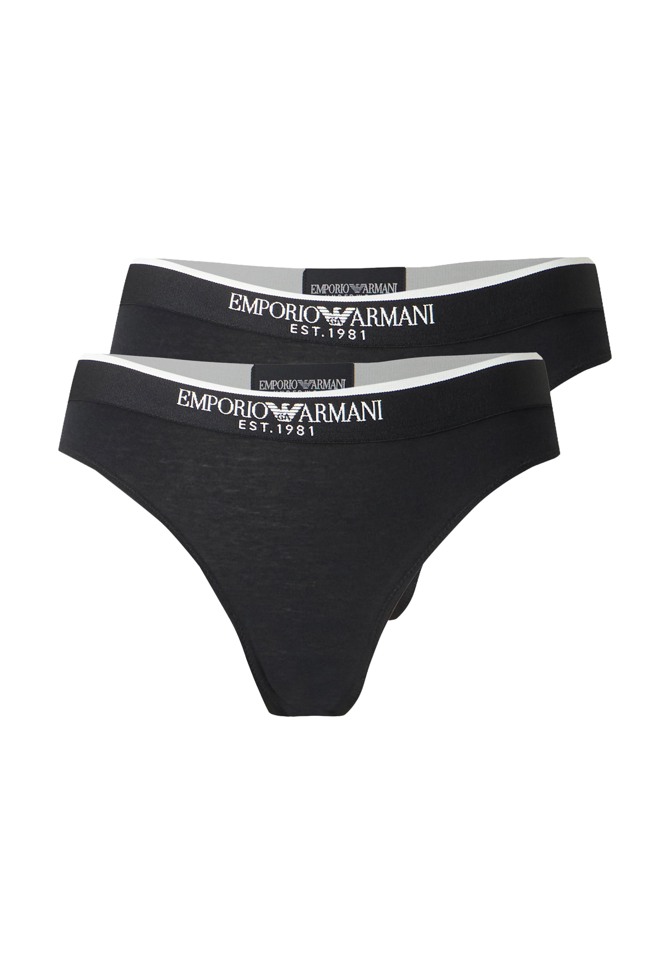 Emporio Armani Σλιπ σε μαύρο: μπροστά