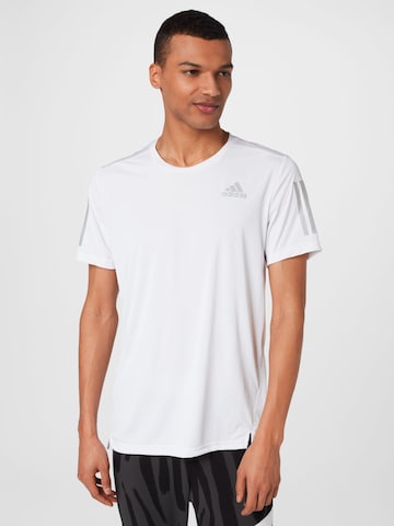 ADIDAS SPORTSWEAR - Camisa funcionais 'Own The Run' em branco: frente