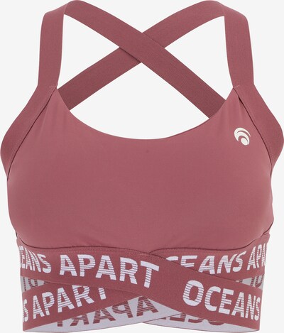 OCEANSAPART Sport bh 'Beauty' in de kleur Roestbruin / Wit, Productweergave