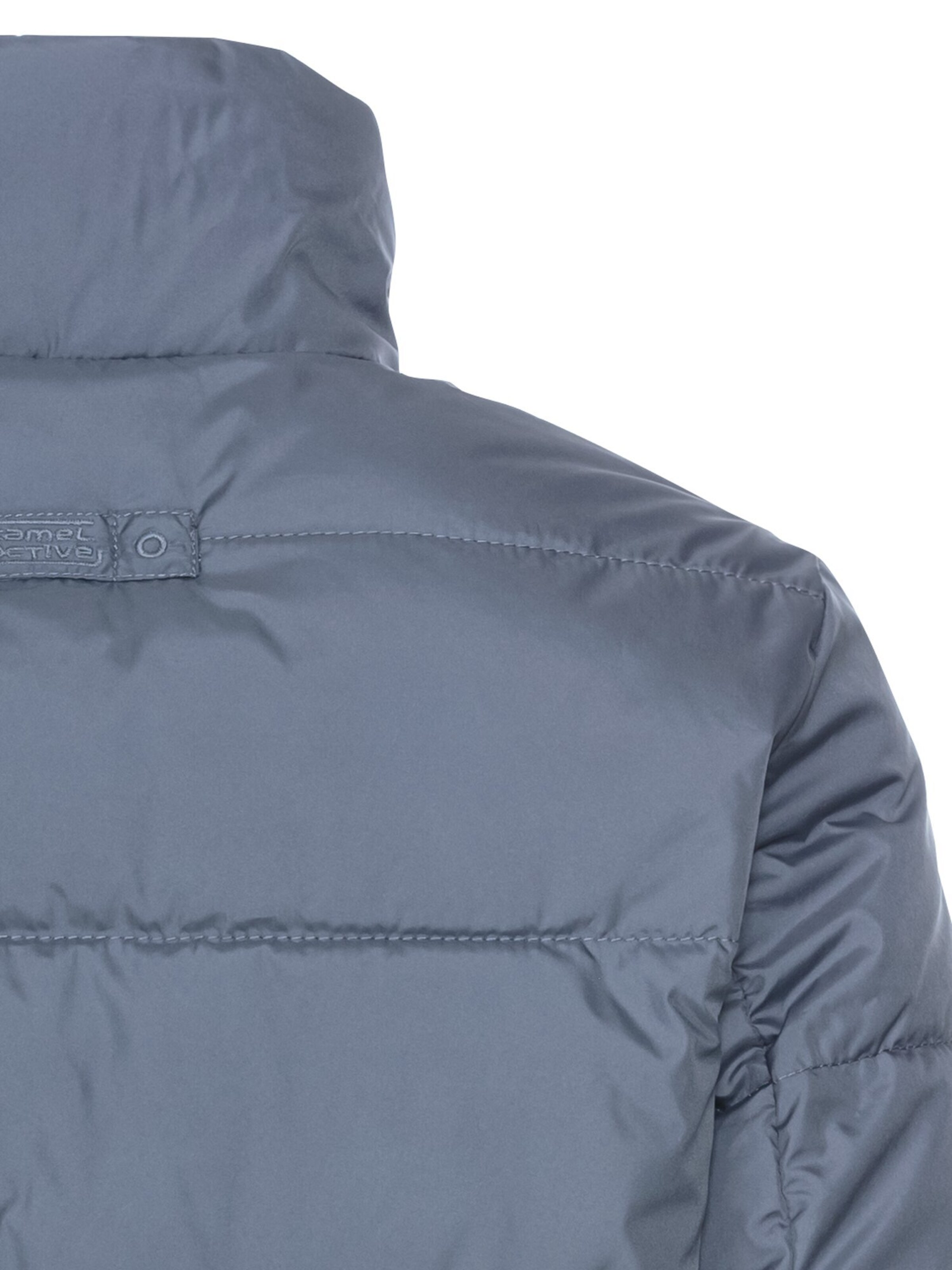 CAMEL ACTIVE Cropped Pufferjacke aus recyceltem Polyester in Blau