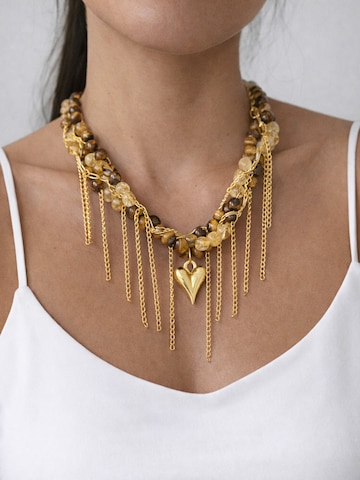 Secret Stones Kette 'Natural Tiger eye and citrine' in Braun