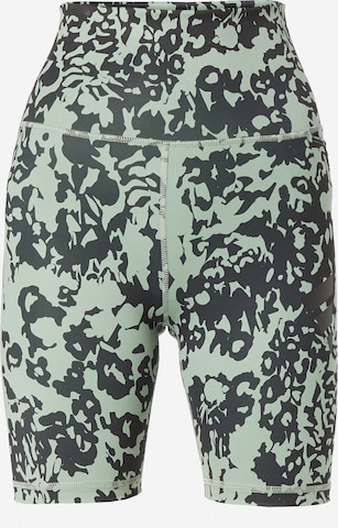 ADIDAS PERFORMANCE Skinny Spodnie sportowe 'Optime Stash Floral Print' w kolorze zielony: przód