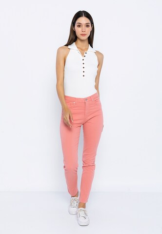 Basics and More Slim fit Chino Pants in Pink
