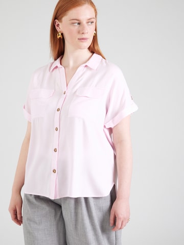 Chemisier 'VMCBUMPY' Vero Moda Curve en rose : devant