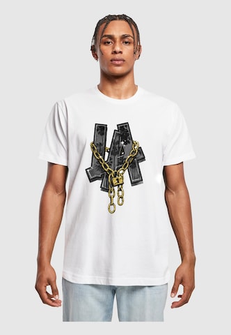 Maglietta 'LA Chains' di Mister Tee in bianco: frontale