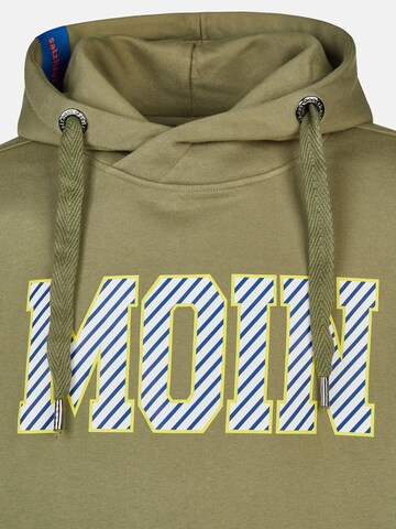 salzhaut Sweatshirt 'Heff - Moin' in Green: front