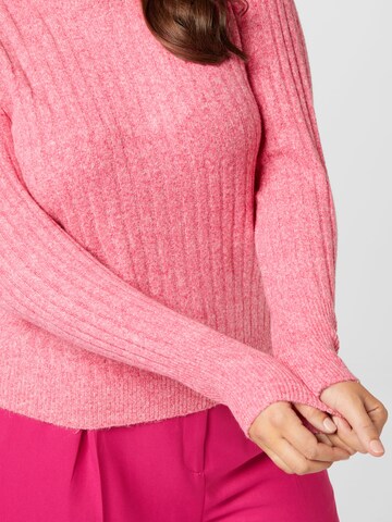 PIECES Curve Sweater 'NOVA' in Pink