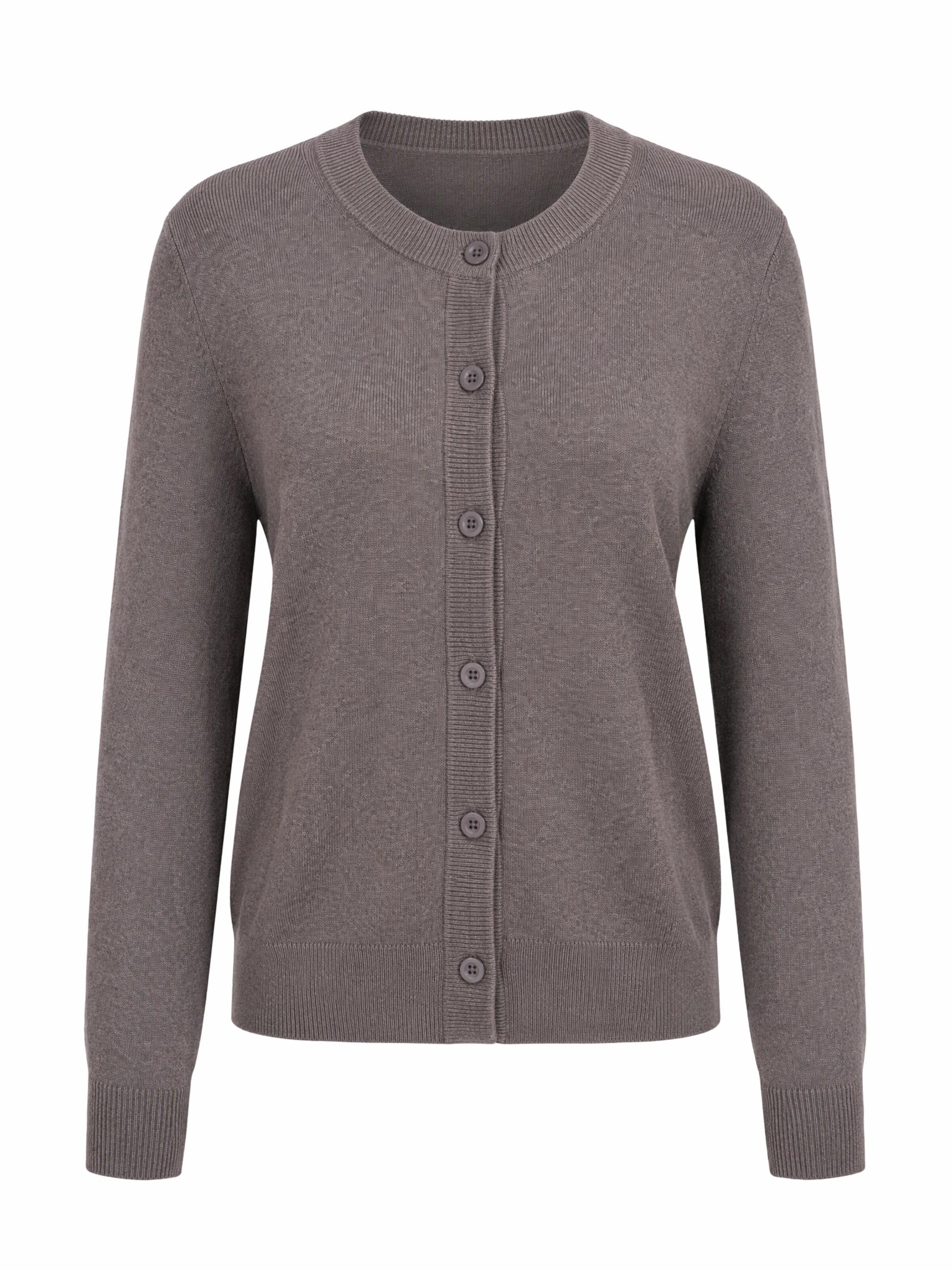 ARACH&CLOZ Knit Cardigan 'Strickjacke Damen Cardigan-Pullover Lässige Strickjacken Business-Casual-Outfit-Oberteil' in Brown: front