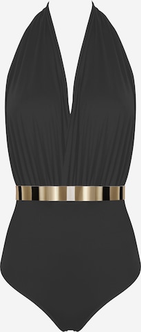 SEA ME SWIM Badeanzug 'ST. TROPEZ Gold Edition' in Schwarz: Vorderseite