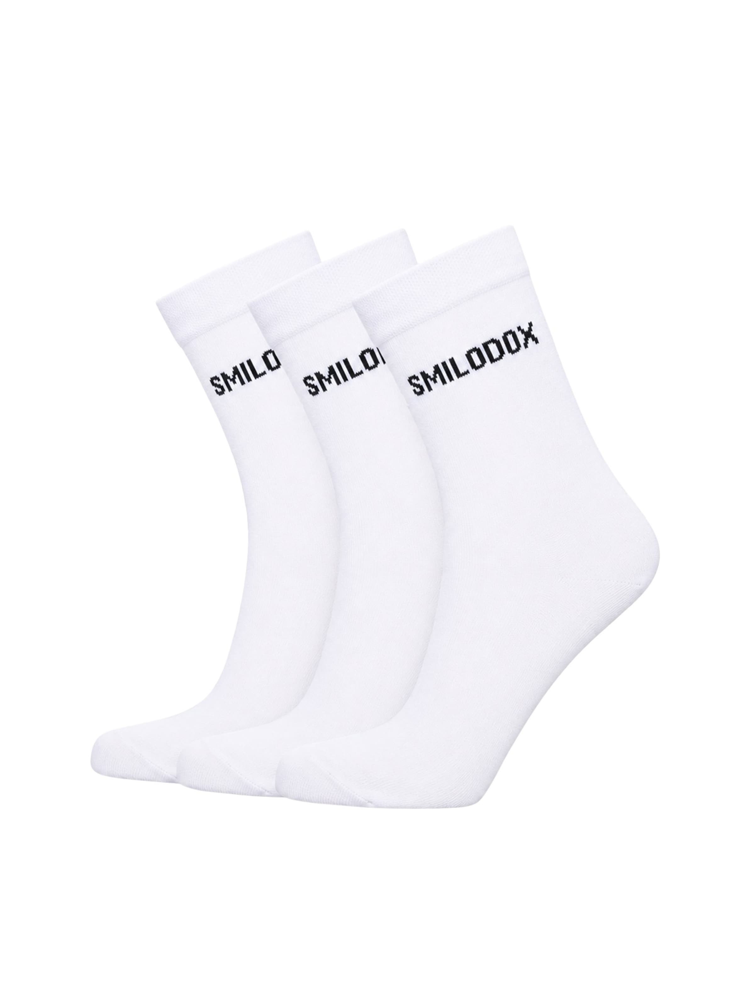 Chaussettes ' 3x Business Socken ' Smilodox en blanc : devant