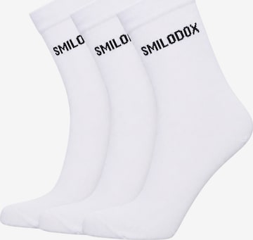Chaussettes ' 3x Business Socken ' Smilodox en blanc : devant