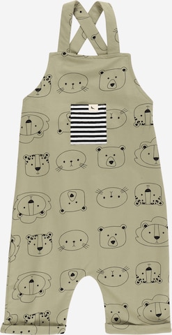 Turtledove London Regular Overalls 'Cub Faces' in Green: front