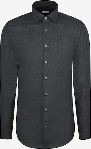 SEIDENSTICKER Slim Fit Business Hemd 'Schwarze Rose' in Grau: Vorderseite