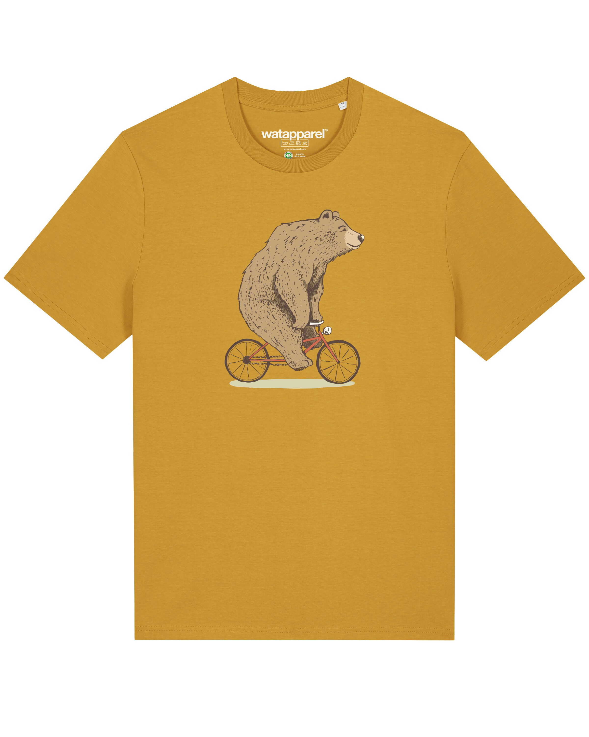 T-Shirt ' Fahrradbär ' Watapparel en jaune : devant