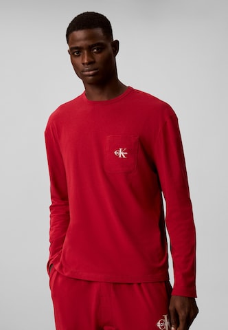 Pigiama lungo 'HOLIDAY' di Calvin Klein in rosso