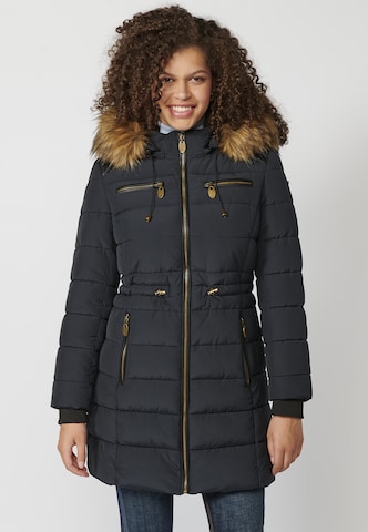 KOROSHI Winterparka in Blauw: voorkant