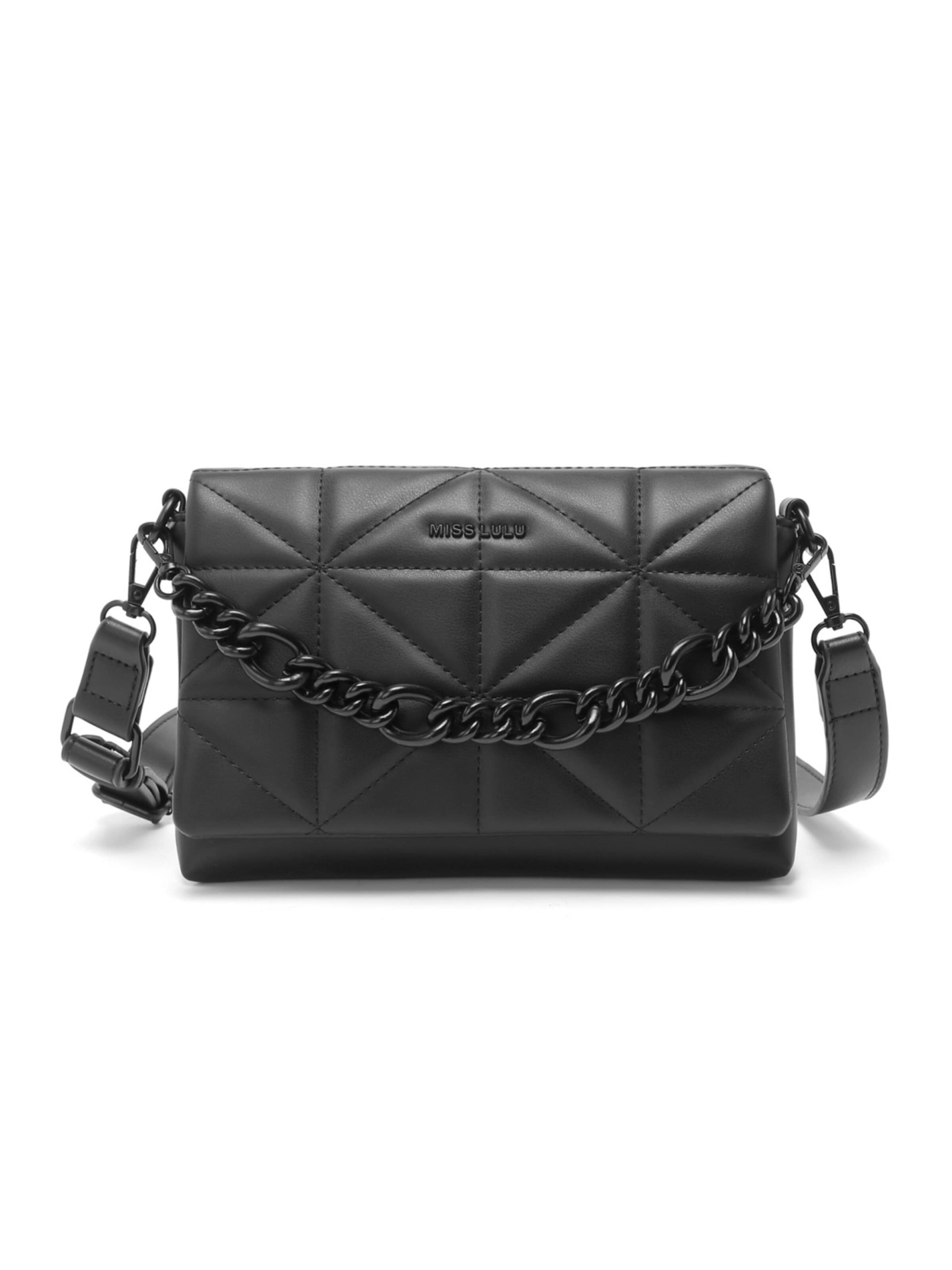 Miss Lulu Shoulder Bag in Black: front