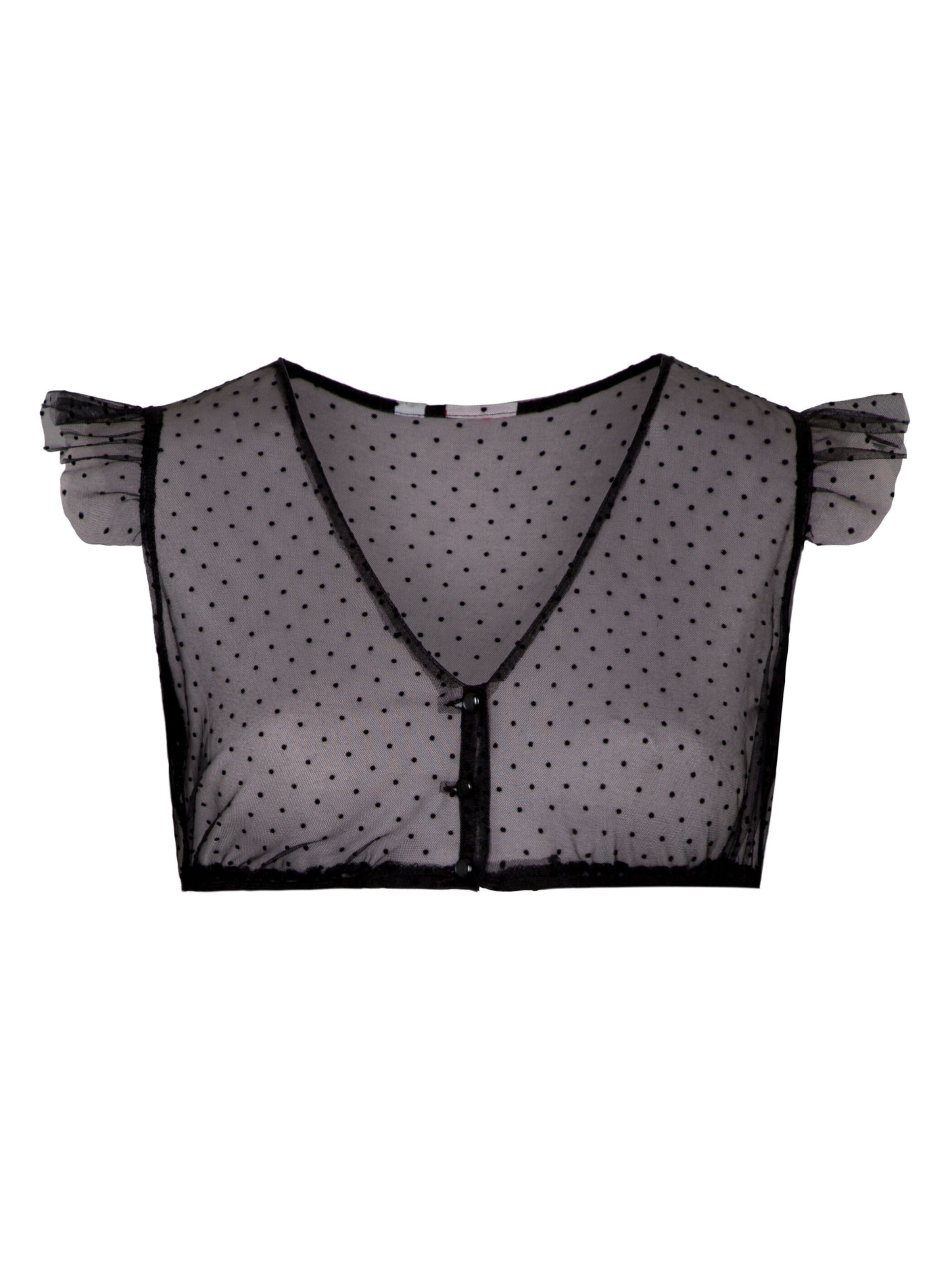 SPIETH & WENSKY Dirndlbluse 'Genta' in Schwarz: Vorderseite