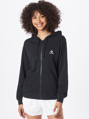CONVERSE Sweat jacket in Black: front
