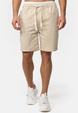 INDICODE JEANS Regular Trousers in Beige: front