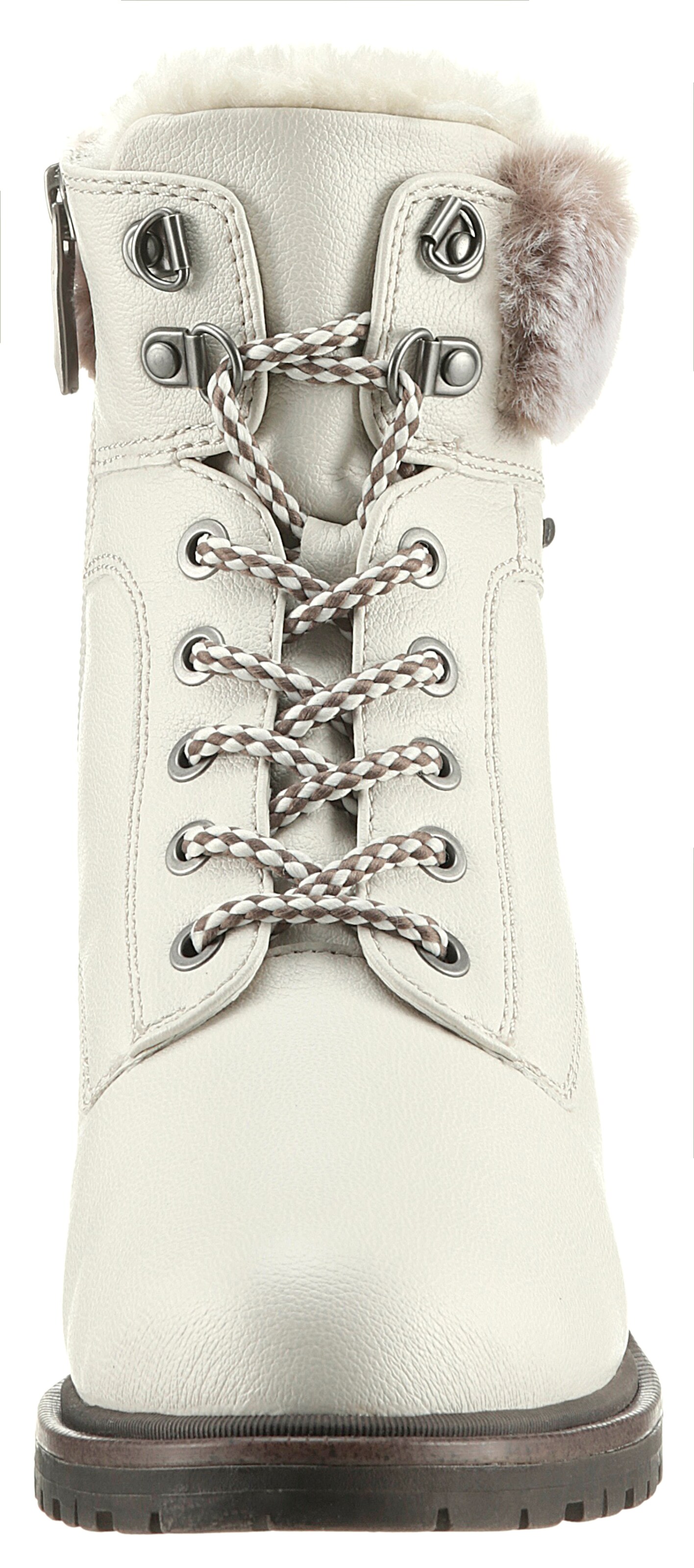 Tamaris Lace-Up Boots in White