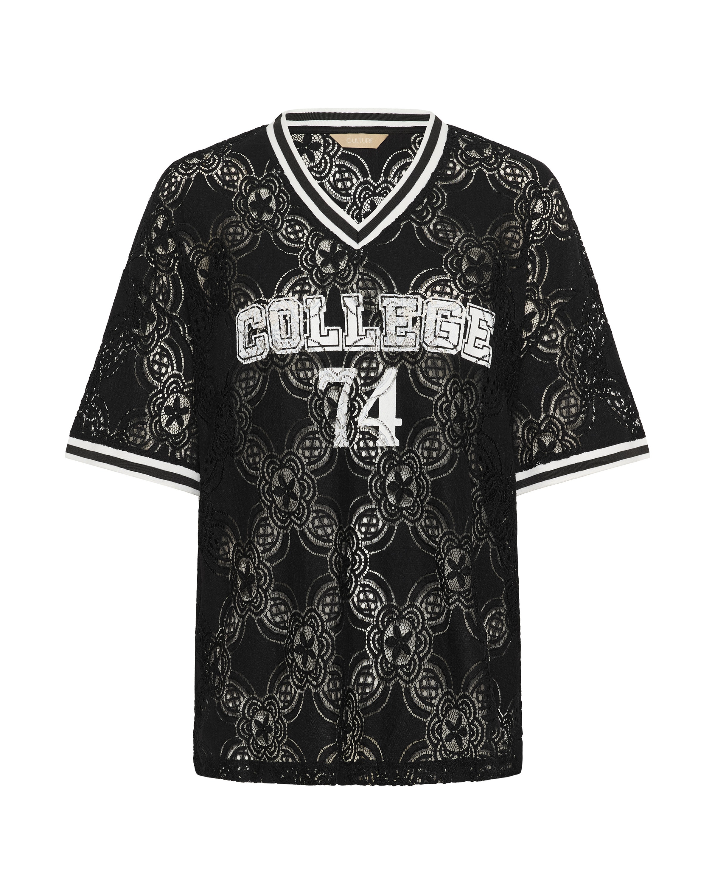 T-shirt oversize 'CUCollege' CULTURE en noir : devant