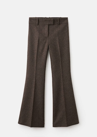 MANGO Flared Pleated Pants 'Camila' in Brown