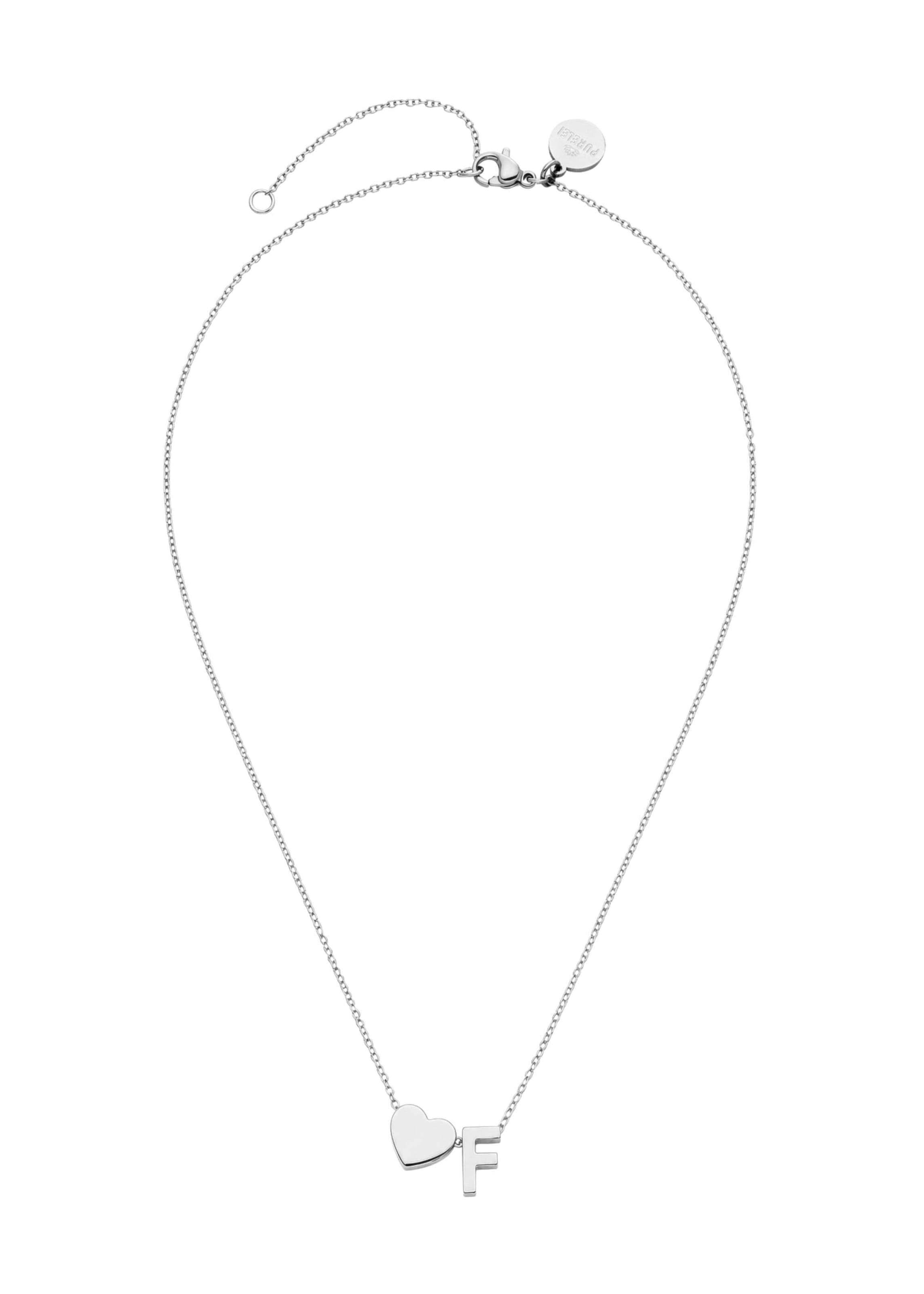 Collana 'Letter Heart F' di PURELEI in argento: frontale